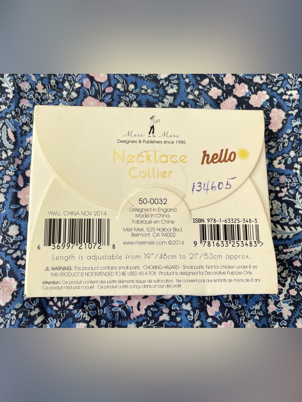 "hello" Script Necklace with Yellow Plastic Sunshine Charm - Picture 2 of 2